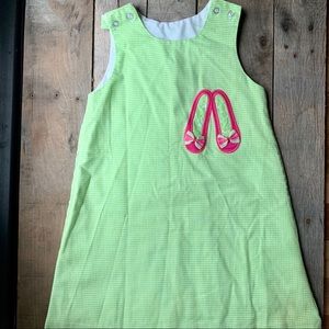 Cute sundress with ballet slippers. Size 4. EUC